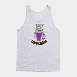 Love coffee Сat with a cup of coffee Coffee time Tank Top